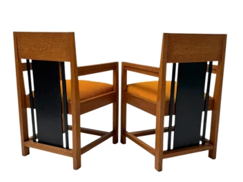 Two Art Deco Modernist High Back Armchairs by Cor Alons, 1927